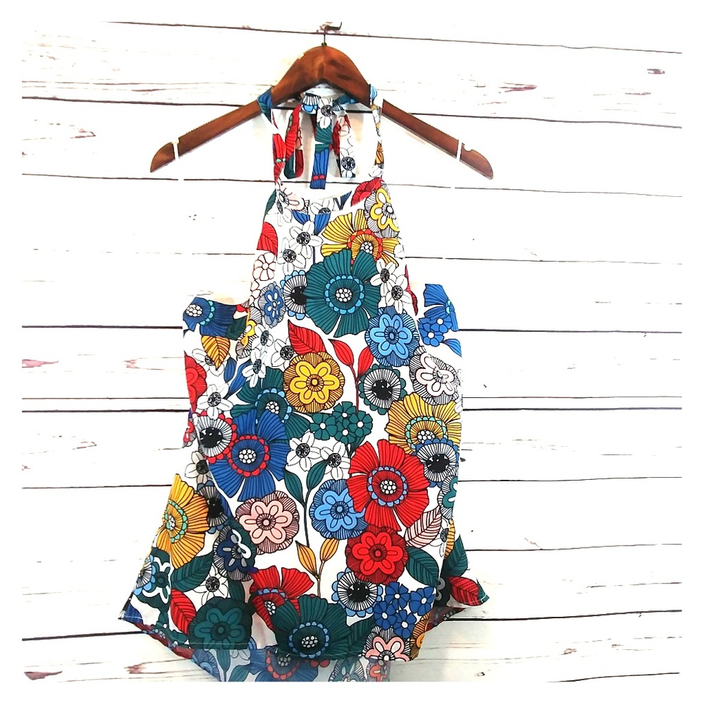 Modcloth Retro Floral Halter Top